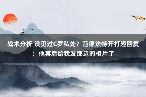 战术分析 没见过C罗私处？范德法特开打趣回复：他其后给我发那边的相片了